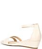 Color:Cloud White - Image 3 - Maren Leather Double Band Wedge Sandals