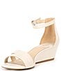 Color:Cloud White - Image 4 - Maren Leather Double Band Wedge Sandals
