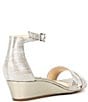 Color:Light Grey/Ceylon - Image 2 - Maren Metallic Double Band Wedge Sandals
