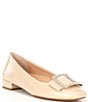 Color:Bisque - Image 1 - MargoTwo Patent Pearl Buckle Flats