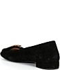 Color:Black - Image 3 - MargoTwo Suede Pearl Buckle Flats