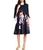 Alex Marie Marilyn Sheer 3/4 Sleeve Wrap, Color:Navy - Image 3