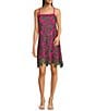 Color:Fuchsia - Image 1 - Maya Embroidered Lace Above Knee Sleeveless Shift Dress