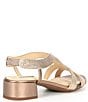 Color:Bronze - Image 2 - Meera Metallic Woven Braided Rope Block Heel Dress Sandals