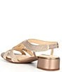 Color:Bronze - Image 3 - Meera Metallic Woven Braided Rope Block Heel Dress Sandals
