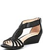 Color:Black - Image 4 - Mersalo Rhinestone Wedge Dress Sandals