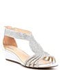 Color:Silver - Image 1 - Mersalo Rhinestone Wedge Dress Sandals