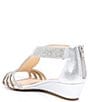Color:Silver - Image 3 - Mersalo Rhinestone Wedge Dress Sandals