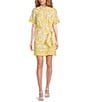 Alex Marie Millie Floral Short Sleeve Wrap Dress, Color:Yellow Floral - Image 1