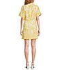 Alex Marie Millie Floral Short Sleeve Wrap Dress, Color:Yellow Floral - Image 2