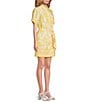 Alex Marie Millie Floral Short Sleeve Wrap Dress, Color:Yellow Floral - Image 3