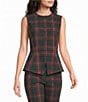 Alex Marie Nichole Green Tartan Crew Neck Vest - Image 1