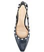 Alex Marie Odette Lizard Embossed Pearl Studded Slingback Pumps - Image 5