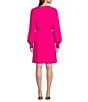Color:Fuchsia - Image 2 - Paige Georgette Above Knee V-Neck A-Line Dress