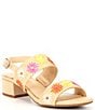 Color:Natural/Multi - Image 1 - Patria Raffia Floral Banded Sandals