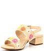 Color:Natural/Multi - Image 4 - Patria Raffia Floral Banded Sandals