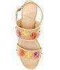 Color:Natural/Multi - Image 5 - Patria Raffia Floral Banded Sandals