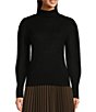 Color:Black - Image 1 - Penelope Long Sleeve Turtleneck Pull-On Sweater