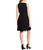 Color:Black - Image 2 - Petite Size Bethany Crew Neck Sleeveless Pleated Chiffon Dress