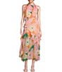 Color:Rose - Image 1 - Petite Size Fiona Halter Floral Gown