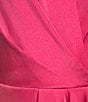 Alex Marie Petite Size Hazel Halter Neck Sleeveless Draped Asymmetrical Hem Satin Dress, Color:Cosmo - Image 3