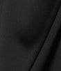 Color:Black - Image 3 - Petite Size Iris V-Neck Satin Crepe Long Sleeve A-Line Dress