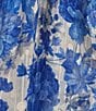 Alex Marie Petite Size Laurel Long Sleeve Above Knee A-Line Dress, Color:Cobalt Print - Image 3