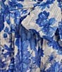 Alex Marie Petite Size Nina Floral Halter Neck Sleeveless A-Line Maxi Dress, Color:Cobalt - Image 3