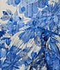 Color:Cobalt Print - Image 4 - Petite Size Rosalia Floral Print Long Split Sleeve Mock Neck Tiered A-Line Dress