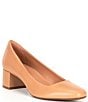 Color:Italian Clay - Image 1 - Phoebe Leather Block Heel Pumps