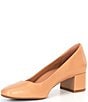 Color:Italian Clay - Image 4 - Phoebe Leather Block Heel Pumps