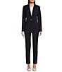 Color:Ivory - Image 3 - Piper Lightweight Soft Crepe de Chine Point Collar Long Sleeve Button Front Blouse