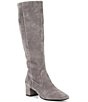 Color:London Rain - Image 1 - Prizelle Wide Calf Tall Shaft Suede Boots