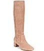 Color:Piazza Taupe - Image 1 - Prizelle Wide Calf Tall Shaft Suede Boots