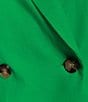 Color:Emerald - Image 5 - Romi Stretch Linen Blend Long Sleeve Coordinating Button Front Blazer Jacket