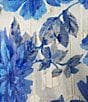 Color:Cobalt Print - Image 5 - Rosalia Floral Print Slit Long Sleeve Mock Neck Tiered A-Line Dress
