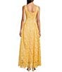 Alex Marie Rosalyn Lace Square Neck Sleeveless Fit and Flare Gown, Color:Butter - Image 2