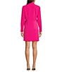 Color:Pink Pop - Image 2 - Ryden Point Collar Button Down Long Sleeve Wrap Dress