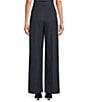 Alex Marie Scottie Novelty Stripe Suiting Flat Front Full Length Straight Leg Pants, Color:Navy Stripe - Image 2