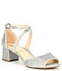 Color:Silver - Image 1 - Seyland Rhinestone Cross Strap Ankle Strap Block Heel Sandals