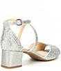 Color:Silver - Image 2 - Seyland Rhinestone Cross Strap Ankle Strap Block Heel Sandals