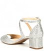 Color:Silver - Image 3 - Seyland Rhinestone Cross Strap Ankle Strap Block Heel Sandals