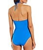 Color:Cobalt Blue - Image 2 - Signature Sculpt Solid Halter Ring One Piece Swimsuit
