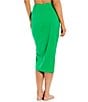 Color:Emerald Green - Image 2 - Solid Twist Wrap Pareo Swimsuit Cover Up