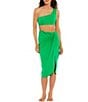 Color:Emerald Green - Image 3 - Solid Twist Wrap Pareo Swimsuit Cover Up
