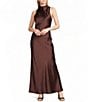 Alex Marie Sonja Satin High Neck Halter Gown - Image 5