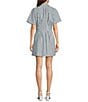 Alex Marie Sophia Stripe Button Down Collared Short Sleeve Dress, Color:Blue Stripe - Image 2