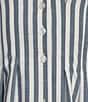 Alex Marie Sophia Stripe Button Down Collared Short Sleeve Dress, Color:Blue Stripe - Image 3