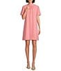 Alex Marie Sylvia Crepe Short Sleeve Mock Neck Dress, Color:Pink Petal - Image 1