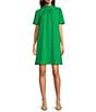 Alex Marie Sylvia Crepe Short Sleeve Mock Neck Dress, Color:Bright Green - Image 1